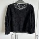 Bluzka z koronki Zara czarna koronkowa crop top