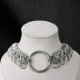 Szeroki choker chainmaille z wielkim O-ringiem – stal chirurgiczna CUSTOM