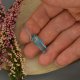 Naszyjnik Talizman minimalistyczny surowy niebieski kryształ górski, wire wrapping, stal chirurgiczna
