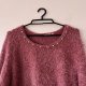 sweter różowy miękki z perełkami ozdobnymi fuzzowy oversize 6XL / 52 / 24·Bardzo dobry