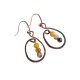 Kolczyki z kutej, oksydowanej miedzi i agatu /6/