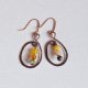Kolczyki z kutej, oksydowanej miedzi i agatu /6/