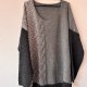 Szary sweter oversize z warkoczem i melanżem 7XL / 54 / 26