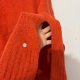 Oversize sweter Monari z golfem, ciepła mieszanka wełny, intensywny pomarańcz 6XL / 52 / 24·Bardzo dobry·Monnari