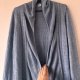 Niebieski długi kardigan open front oversize 100% akryl luźny sweter narzutka L / 40 / 12·Bardzo dobry·Open