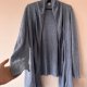 Niebieski długi kardigan open front oversize 100% akryl luźny sweter narzutka L / 40 / 12·Bardzo dobry·Open