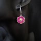 Różowe Wiszące Kolczyki "Crystal Fuchsia" z Kryształków Preciosa