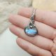 Naszyjnik Kamień Księżycowy stal chirurgiczna wisiorek handmade wirewrapping