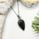Naszyjnik Obsydian Złocisty stal chirurgiczna wisiorek handmade wirewrapping