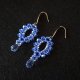 Długie Wiszące Kolczyki "Sapphire Clarity" z Koralików i Kryształków