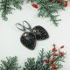 Shimmering black - zmysłowe, srebrne kolczyki z czarnymi spinelami