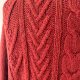Czerwony Rudy sweterek sweter warkocze jesień zima krótki