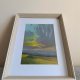 Pejzaż - rysunek pastelami olejnymi w ramie