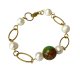 Bransoletka z jaspisem w otoczeniu pereł c1341