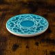 Podstawka geometryczna, turkusowa, talerzyk, pod kubek