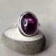 Aster srebrny pierścionek z ametystem