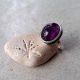 Aster srebrny pierścionek z ametystem