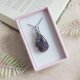 Naszyjnik Ametyst Chevron stal chirurgiczna wisiorek handmade wirewrapping