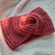 Wełniana OPASKA na włosy - idealna na chłodne dni - BRUDNY RÓŻ, wykonana na DRUTACH