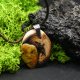Wisiorek - Amber i dąb - pirografia, dla niej, prezent, dla miłośników natury, biżuteria z drewna, Unique Wooden Jewelry