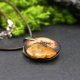Wisiorek - Amber i dąb - pirografia, dla niej, prezent, dla miłośników natury, biżuteria z drewna, Unique Wooden Jewelry