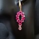 Długie Wiszące Kolczyki "Fuchsia & Rose" z Koralików i Kryształków