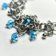 Ręcznie robiona bransoletka chainmaille z błyszczącymi niebieskimi kryształkami – stal chirurgiczna – długość na zamówienie!