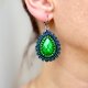 Kolczyki handmade rękodzieło Zielona Magia biżuteria dla niej na wieczór na codzień do pracy