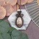 Miedziany wisiorek wire wrapping z agatem crazy lace #542