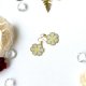 Kolczyki stokrotki biało złote