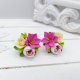 Kolczyki sztyfty z miniaturowymi kwiatkami z gliny polimerowej