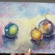 Szklane kule noworoczne  originalna akwareli A4