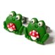 Kolczyki żabki z muchomorkiem