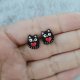 Kolczyki czarne kotki z serduszkiem