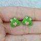 Kolczyki żabki z serduszkiem