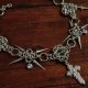 Choker gothic z mieczami krzyżem kolcami cyrkonie stal CUSTOM