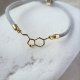SEROTONINA- bransoletka szara srebro złocone