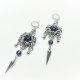 Gothic ametystowe kolczyki z kolcami | stal chirurgiczna 8,2 cm
