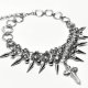 "Holy Blade" – choker chainmaille z kolcami i krzyżem goth alternative