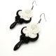 Czarno-białe wiszące kolczyki sutasz