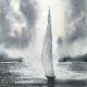 Żaglówka na morzu. Akwarela 42*30 cm