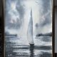 Żaglówka na morzu. Akwarela 42*30 cm