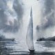Żaglówka na morzu. Akwarela 42*30 cm