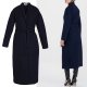 PREMIUM elegancki płaszcz damski z wełną granatowy wiązany And Less FRANCE R 40 L Hu104