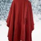 Luksusowe ponczo z alpaki Fait au Pérou, narzutka, peleryna bodowy rudy – one size