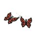 Kolczyki motyle rękodzieło Butterfly Beaded Earrings, Handmade Seed Bead Earrings, Black Red Butterfly Earrings, Stainless Steel Hooks, Nature Inspire