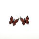 Kolczyki motyle rękodzieło Butterfly Beaded Earrings, Handmade Seed Bead Earrings, Black Red Butterfly Earrings, Stainless Steel Hooks, Nature Inspire