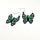 Kolczyki motyle rękodzieło Butterfly Beaded Earrings, Handmade Seed Bead Earrings, Black Red Butterfly Earrings, Stainless Steel Hooks, Nature Ins