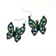 Kolczyki motyle rękodzieło Butterfly Beaded Earrings, Handmade Seed Bead Earrings, Black Red Butterfly Earrings, Stainless Steel Hooks, Nature Ins