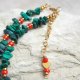 Naszyjnik z malachitu korala czerwonego  – RĘCZNIE ROBIONY W PRACOWNI DOMILKOWYDOMEK